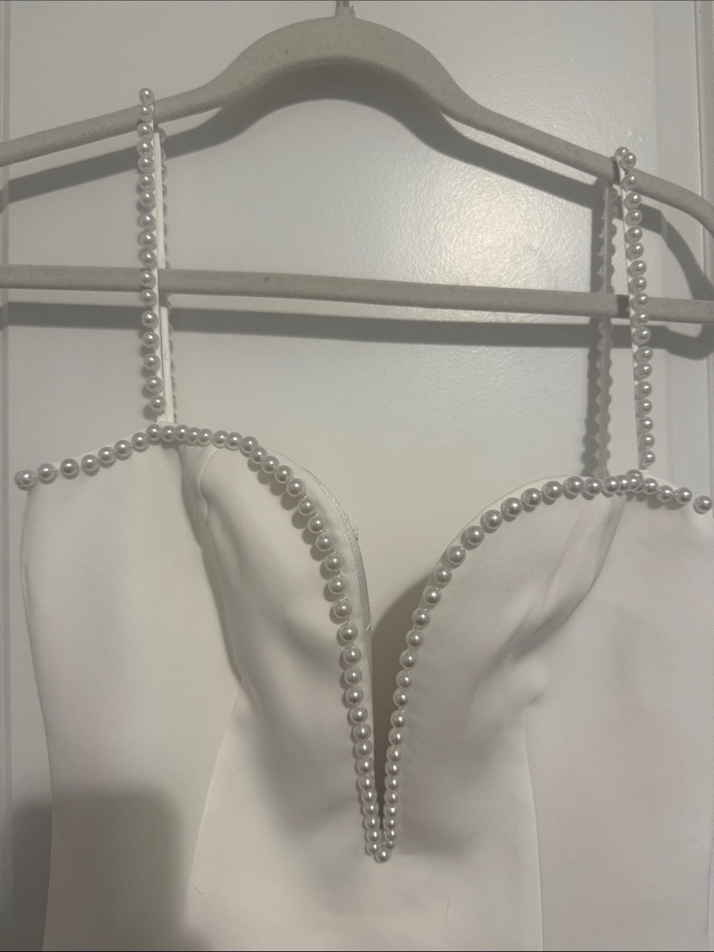Meshki White Pearl-Accent Mini Dress - Picture 3 of 5